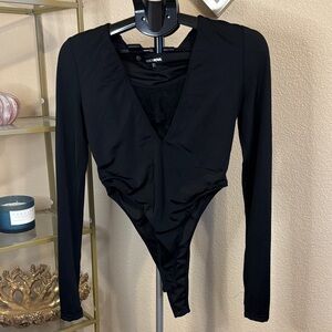 Fashion Nova Elegant Black Lace Bodysuit Top